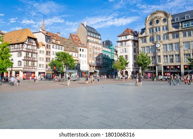 Historic Place Kléber In Downtown Of Strasbourg, France, 07-29-2020