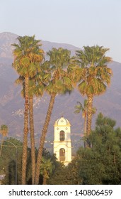 Historic Post Office and palm trees in Ojai, California