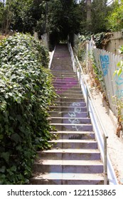 Historic Public Stairs In Silver Lake, Los Angeles California