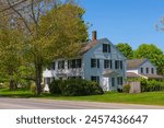 Historic residential building on Elm Street in historic town center of Boxford, Massachusetts MA, USA. 