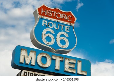 Historic Route 66 Motel Sign In California