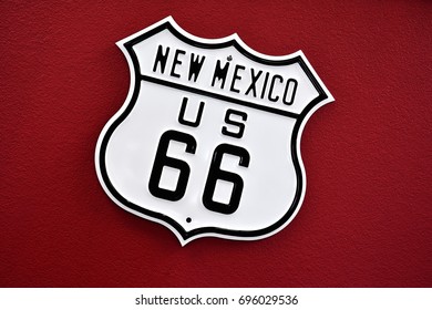 Historic Route 66 Sing In New Mexico, Usa.