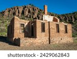 Historic Ruins and Foundations of Buildings at Fort Davis National Historic Site in Texas, USA