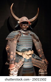 Historic Samurai Armor On Black