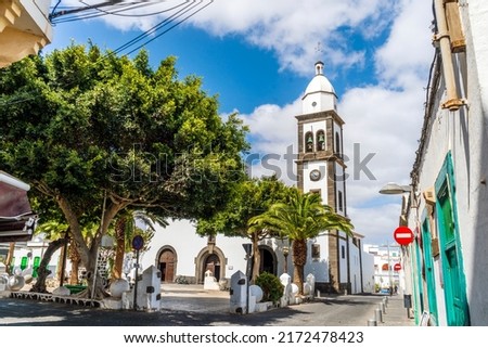 Historic San Gines Parish in downtown of Arrecife, Lanzarote, Canary Islands, Spain Foto stock © 