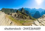 Historic Sanctuary of Machu Picchu, Inca citadel cultural heritage of humanity, wonder of the world in Cusco, Peru.