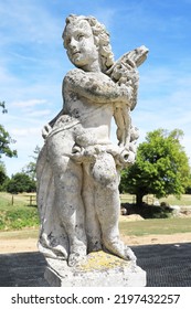 Historic Sculpture In A Baroque Garden In Normandy, France