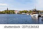 Historic ships on the docks of Savonlinna in Finland