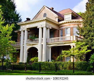 Historic Southern House With Greek Revival Architecture