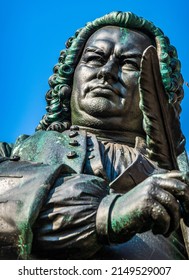 historic statue for the composer Johann Sebastian Bach in Eisenach - germany