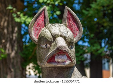 Historic Stone Statue Fox Japanese Kitsune Stock Photo 1555364771 ...