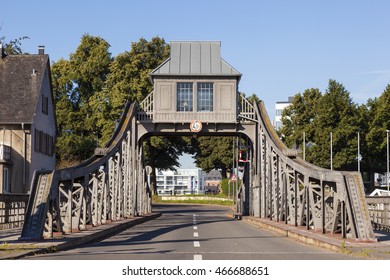 Historic swing bridge in Cologne Deutz, North Rhine-Westphalia, Germany