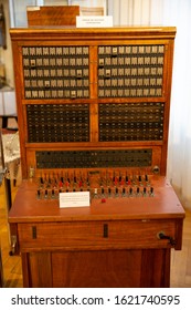 Historic telephone switchboard in the Museum for Post and Communication in Wroclaw, Poland, 12-28-2019 - Shutterstock ID 1621740595