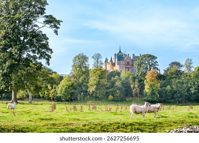 Castillo histórico de Thirlestane cerca de la ciudad de Lauder en Escocia, Gran Bretaña