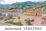 Historic Town of Mongui in Boyaca, Colombia Overlooking the Andes