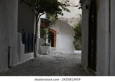 Historic town of Sperlonga Italy with very beautiful beach, sea, panorama, small harbor and very narrow alley, winter time shot - Powered by Shutterstock