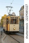 The historic tram line in the city of Wroclaw. Old tram