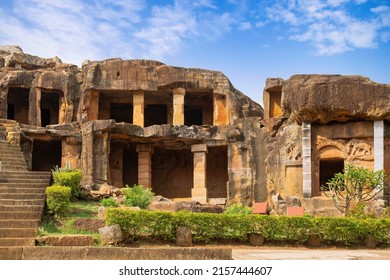 Historic Udayagiri and Khandagiri carved caves built during the 1st century BCE at Bhubaneswar, India.