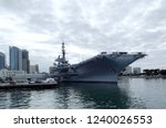 Historic U.S.S. Midway moored in San Diego Harbor as a Museum        