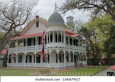 A Historic Victorian Architecture Mansion Being Used As A Bed And Breakfast Inn, Gruene, Texas - March 16, 2019