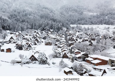 Historic Villages Of Shirakawa-go And Gokayama Winter, Travel Landmark In Japan