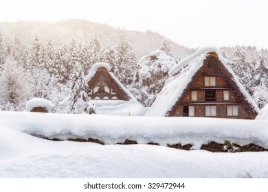 Historic Villages Of Shirakawa-go And Gokayama Winter, Travel Landmark In Japan