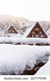 Historic Villages Of Shirakawa-go And Gokayama Winter, Travel Landmark In Japan