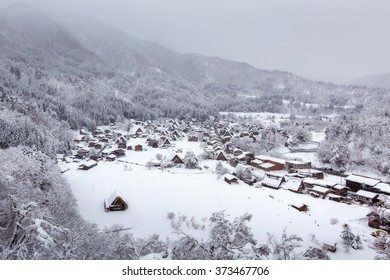 Historic Villages Of Shirakawa-go And Gokayama Winter, Travel Landmark In Japan