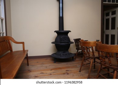 Historic Waiting Room With Pot Belly Stove