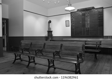 Historic Waiting Room With Pot Belly Stove