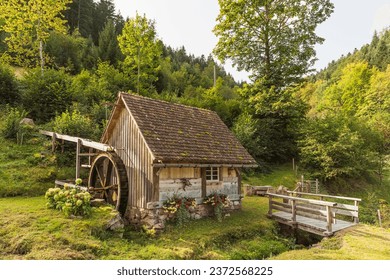 Historic water mill in the Southern Black Forest, Hornberg, Ortenau, Black Forest, Baden-Wuerttemberg, Germany - Powered by Shutterstock