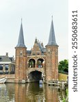 Historic Waterpoort (Water gate), logo of 10th century city Sneek, Friesland, Netherlands