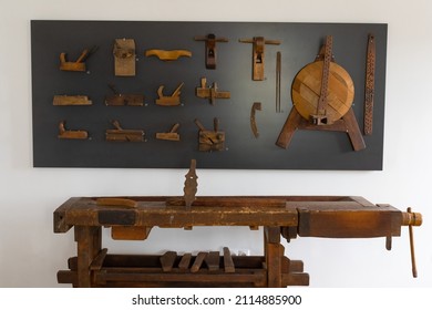 Historic Wine Making Tools In A Museum