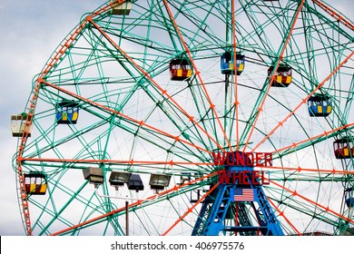 Historic Wonder Wheel fairground, Coney Island.
