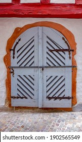 historic wooden door seen in Wertheim am Main in Southern Germany