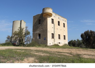 Historical (1946) Water Tower And Security House At The Old Place Of Kibbutz Beeri, Southern Israel. Border With Gaza.