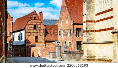 Historical architecture of Great Beguinage of Leuven in the Flemish Region of Belgium