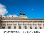 The historical Austrian Parliament Building completed in 1883 and located on the Ringstrabe boulevard in the first district of Vienna