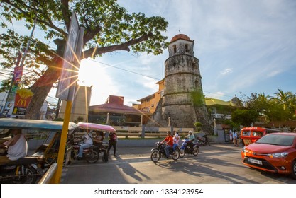 Historical bell tower Campanario de Dumaguete,Negros Oriental / Philippines - 13 March 2017