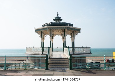 Historical Brighton Beach Bandstand, one of the finest examples of a Victorian bandstand  located at seafront in Brighton & Hove, East Sussex, The UK.
