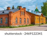 Historical buildings at Linnoitus fortress in Finnish town Lappeenranta.