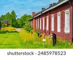 Historical buildings at Linnoitus fortress in Finnish town Lappeenranta.