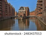 Historical buildings in Speicherstadt, Hamburg, Germany, Europe
