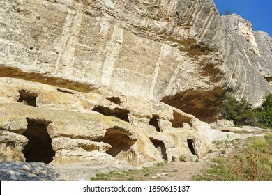 Historical cave complex, ancient cave monastery. Landmark of Crimea.
A small mountain skete in the name of the holy great martyr Anastasia the Patterner. - Shutterstock ID 1850615137
