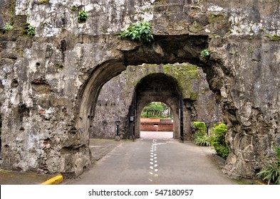 The historical citadel of Fort Santiago located in the old walled city of Manila, The Intramuros, Philippines
