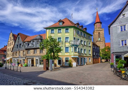 Historical city center of Furth town by Nuremberg, Bavaria, Germany