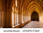 historical construction ancient cloister of gothic monastery hall