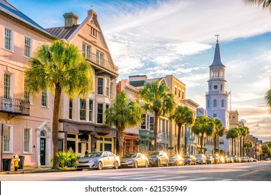 Historical downtown area of  Charleston, South Carolina, USA 