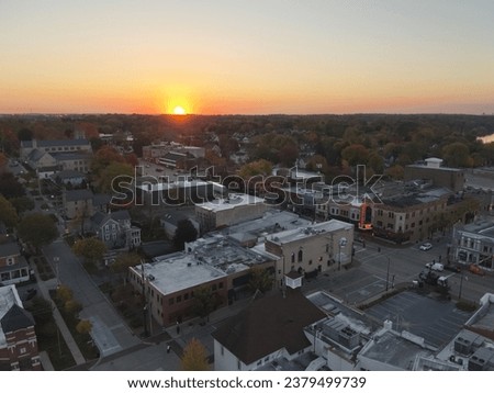 historical downtown St Charles IL morning fall day