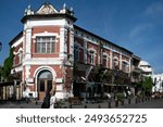 Historical dutch colonial building in kota lama Semarang Indonesia, Vintage antique architecture building.